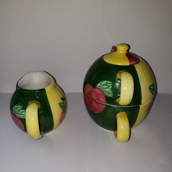 Vintage Country Inn Collection Stacking Teapot And Creamer Set Fruit The… - Picture 5 of 7